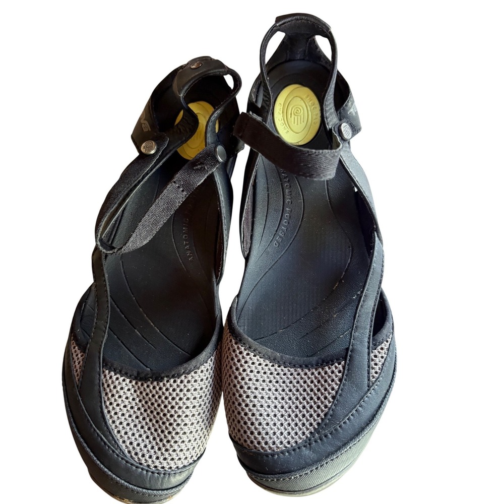 Teva Numa Mary Jane Shoes Womens 9 Black Leather Mesh Water Hiking 1005490 - Picture 3 of 7